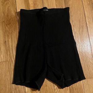 Naked Wardrobe Black Ribbed Bike Shorts